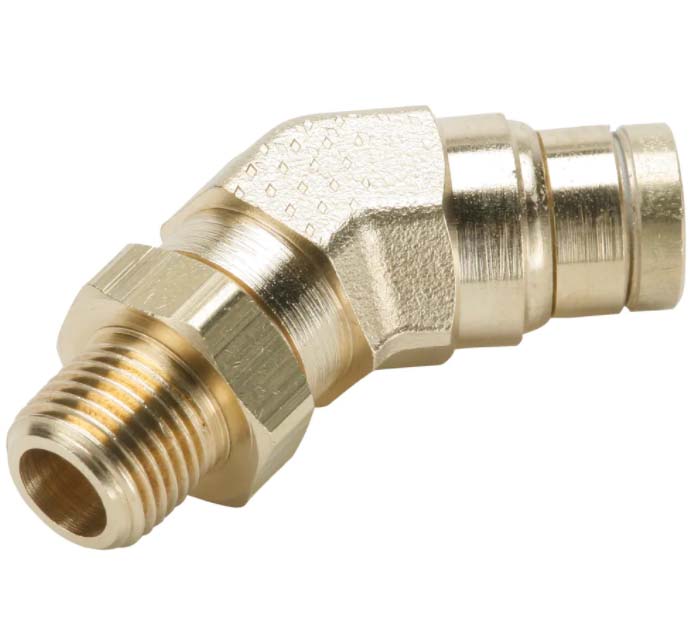 <ul><li>Engineered for heavy-duty truck and trailer applications, these all-brass D.O.T. push-to-connect fittings provide a reliable, tool-free assembly solution for SAE J844 nylon tubing. Featuring an innovative collet design and a pre-lubricated Buna N O-ring, they ensure a quick, positive seal with a convenient release button for easy disconnection. For enhanced durability and safety, sizes $1/4"$ and above include a stainless steel tube support to maintain maximum flow and meet SAE J1131 and FMVSS 571.106 performance specifications. These versatile fittings operate efficiently from vacuum up to 250 PSI within a temperature range of -40°F to +200°F, making them an ideal choice for demanding air brake systems and pneumatic environments.</li></ul>|